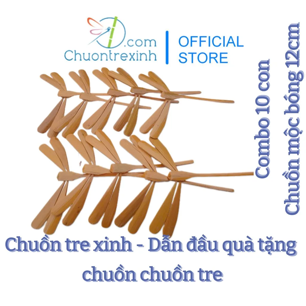 Chuồn chuồn tre mộc bóng 12cm